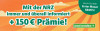 Text: Nur bis 25.8.2026: Erster Monat gratis! Mit der NRZ immer und überall informiert + 150€ Prämie! Jetzt bestellen