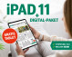 Werbung für iPAD 11 mit Digital-Paket, bietet E-PAPER inklusive NRZ PLUS.